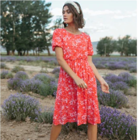 Piper & Scoot Taryn floral midi dress. Size: M - Picture 9 of 9